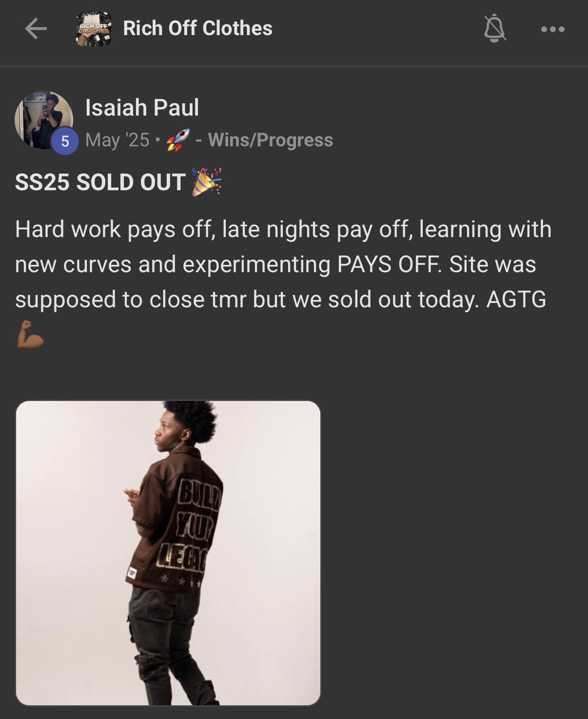 Student win: SS25 sold out