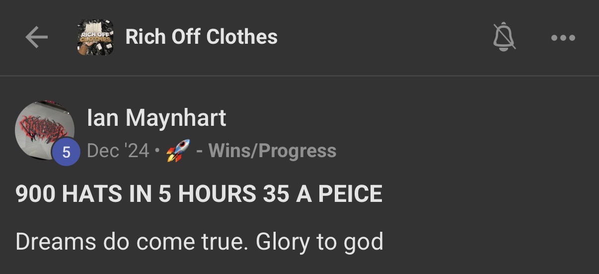 Student win: 900 hats in 5 hours